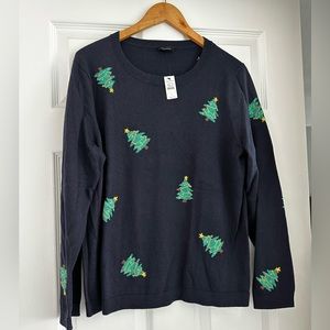 NWT - TALBOTS - CREWNECK SWEATER - TOSSED TREES - SIZE 1X